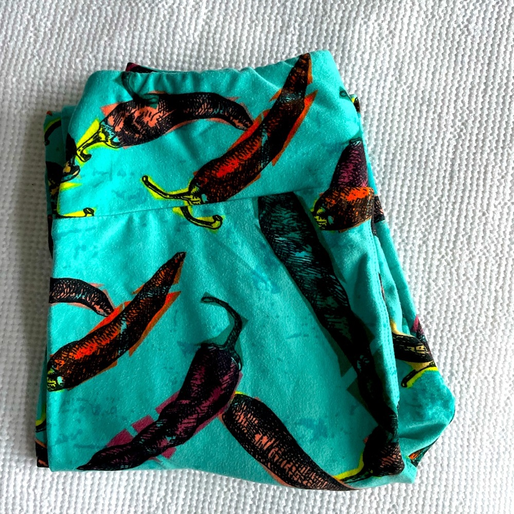 LLR Teal Chili Pepper Leggings